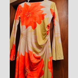ASOS Design-UK NWT Sunflowers Garden Boho Long Wing Sleeves Stretch Maxi Dress S